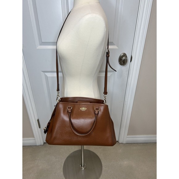 Coach Margot Carryall Brown Crossgrain Leather Shoulder Bag - Great Condition - Picture 3 of 16